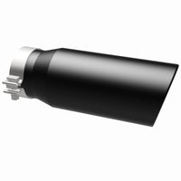 Thumbnail for MagnaFlow Tip Stainless Black Coated Single Wall Round Single Outlet 5in Dia 4in Inlet 13in L