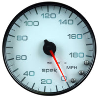 Thumbnail for Autometer Spek-Pro Gauge Speedometer 5in 180 Mph Elec. Programmable White/Black