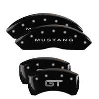 Thumbnail for MGP 4 Caliper Covers Engraved Front Mustang Engraved Rear S197/GT Black finish silver ch