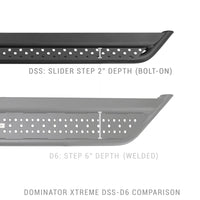 Thumbnail for Go Rhino Dominator Extreme DSS Sliders (2 Door/Cab Length) 52in. - Tex. Blk
