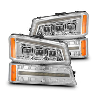 Thumbnail for AlphaRex 03-06 Chevy Silverado 1500/2500HD/3500HD/Avalanche Chrome NOVA LED Proj Headlights