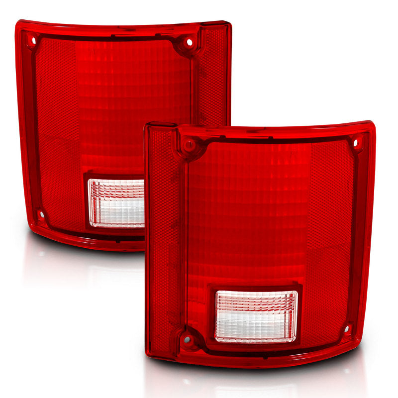 ANZO 1978-1991 Chevy Blazer Taillight Red/Clear Lens w/o Chrome Trim Fleetside (OE Replacement)