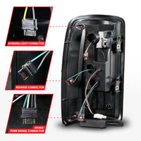 Thumbnail for ANZO 00-06 Chevrolet Tahoe / GMC Yukon Full LED Taillights w/ Lightbar Black Housing/Clear Lens