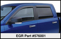 Thumbnail for EGR 16-17 Nissan Titan Crew Cab SlimLine Tape-On WindowVisors Set of 4 - Light Smoke