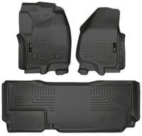 Thumbnail for Husky Liners 2012.5 Ford SD Super Cab WeatherBeater Combo Black Floor Liners (w/o Manual Trans Case)