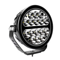 Thumbnail for Go Rhino Xplor Blackout Series Round LED Spot Light Beam w/DRL (Surface/Thread Stud Mnt) 7in. - Blk
