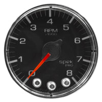 Thumbnail for Autometer Spek-Pro Gauge Tach 2 1/16in 8K Rpm W/ Shift Light & Peak Mem Blk/Chrm