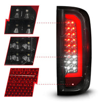 Thumbnail for ANZO 15-21 Chevrolet Colorado Full LED Tail Lights w/ Red Lightbar Black Housing Smoke Lens