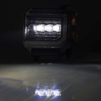 Thumbnail for AlphaRex 14-18 GMC Sierra NOVA LED Proj Headlights Plank Style Black w/Activ Light/Seq Signal/DRL