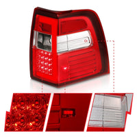 Thumbnail for ANZO 07-17 For Expedition LED Taillights w/ Light Bar Chrome Housing Red/Clear Lens