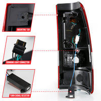 Thumbnail for ANZO 1999-2002 Chevy Silverado 1500 LED Taillights Plank Style Chrome With Red/Clear Lens