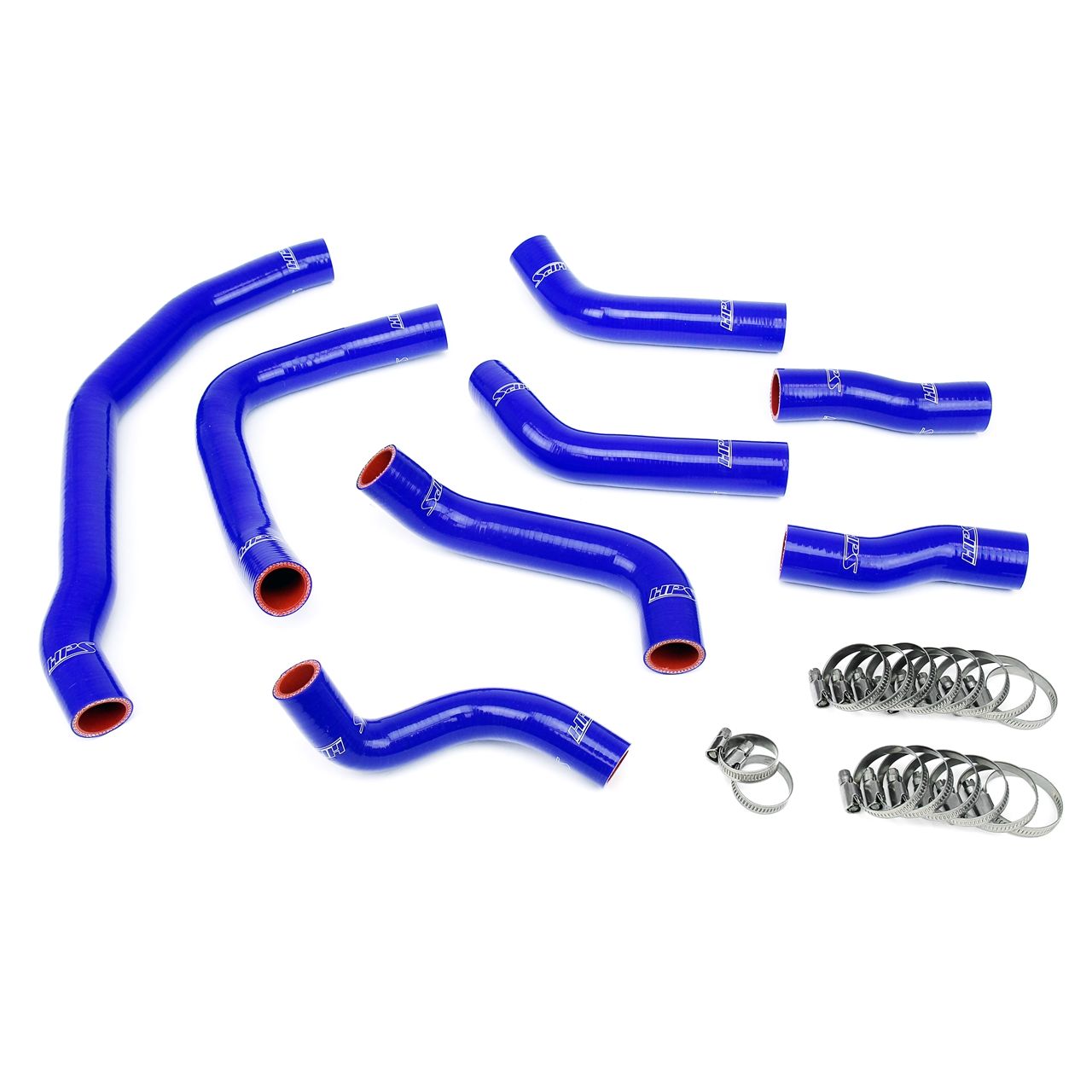 HPS Blue Reinforced Silicone Coolant Hose Complete kit (8pc) for front radiator + rear engine for Toyota 90-99 MR2 3SGTE Turbo