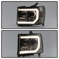 Thumbnail for Spyder GMC Sierra 1500/2500/3500 07-13 V2 Projector Headlights - Smoke PRO-YD-GS07V2-LBDRL-SM