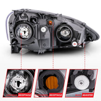 Thumbnail for ANZO 2002-2004 Acura Rsx Crystal Headlights Black