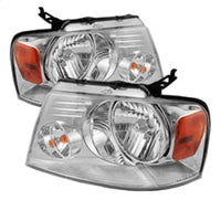 Thumbnail for Xtune Ford F150 04-08 Amber Crystal Headlights Chrome HD-JH-FF15004-AM-C