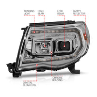 Thumbnail for ANZO 05-11 Toyota Tacoma Projector Headlights w/Light Bar Switchback Chrome Housing