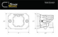 Thumbnail for Diode Dynamics Stage Series C1 LED Pod Sport - Yellow Flood Flush ABL Each