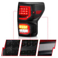 Thumbnail for ANZO 2007-2013 Toyota Tundra LED Taillights Plank Style Black w/Smoke Lens