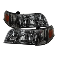 Thumbnail for Xtune Crown Victoria 98-11 Crystal Headlights w/ Corner Lights Set Smoked HD-JH-CRVI98-SET-SM