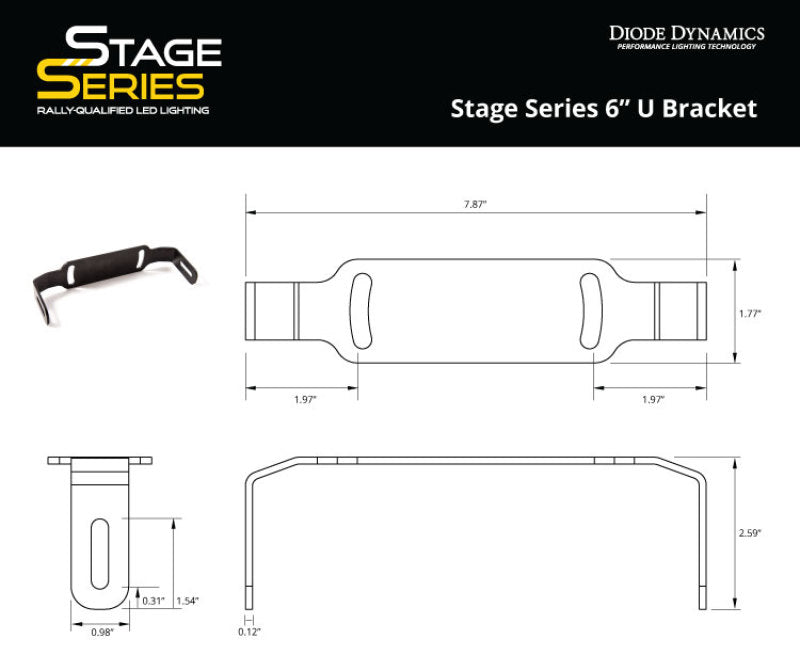 Diode Dynamics Stage Series 6 In U Bracket (Single)
