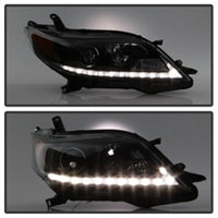 Thumbnail for Spyder Toyota Sienna 2011-2014  Projector Headlights - DRL LED - Black PRO-YD-TSEN11-DRL-BK