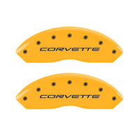 Thumbnail for MGP 4 Caliper Covers Engraved Front & Rear C5/Corvette Yellow finish black ch