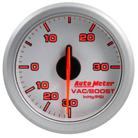Thumbnail for Autometer Airdrive 2-1/6in Boost/Vac Gauge 30in HG/30 PSI - Silver