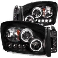 Thumbnail for ANZO 2006-2008 Dodge Ram 1500 Projector Headlights w/ Halo Black