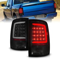 Thumbnail for ANZO 09-18 Dodge Ram 1500 Full LED Tailights w/ Sequential Black Housing/Smoke Lens