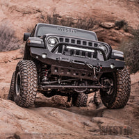 Thumbnail for Westin 18-19 Jeep Wrangler JL WJ2 Full Width Front Bumper w/Bull Bar Textured Black
