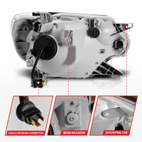 Thumbnail for ANZO 12-15 Toyota Tacoma Projector Headlights - w/ Light Bar Switchback Chrome Housing