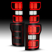 Thumbnail for ANZO 18-19 Ford F-150 LED Taillight Black Housing Clear Lens Red Light Bar W/Sequential