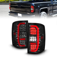 Thumbnail for ANZO 14-18 GMC Sierra 1500 Full LED Taillights Black Housing Clear Lens (w/C Light Bars)