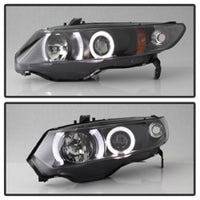 Thumbnail for Spyder Honda Civic 06-08 2Dr Projector Headlights LED Halo Black High H1 Low H1 PRO-YD-HC06-2D-HL-BK