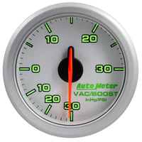 Thumbnail for Autometer Airdrive 2-1/6in Boost/Vac Gauge 30in HG/30 PSI - Silver