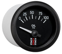 Thumbnail for Autometer Stack Instruments 52mm 0-100 PSI 1/8in NPTF Electronic Oil Pressure Gauge - Black