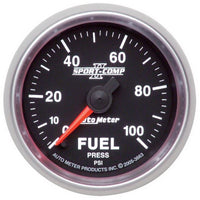 Thumbnail for Autometer Sport-Comp II 52mm 0-100 PSI Full Sweep Electronic Fuel Pressure Gauge