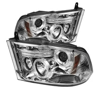 Thumbnail for Spyder Dodge Ram 1500 09-14 10-14 Projector Headlights Halogen- LED Halo LED - Chrm PRO-YD-DR09-HL-C