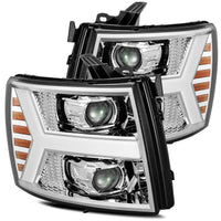 Thumbnail for AlphaRex 07-13 Chevy 1500HD PRO-Series Proj Headlights Plank Style Chrome w/Activ Light/Seq Signal