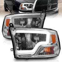 Thumbnail for ANZO 2009-2018 Dodge Ram 1500/ 2500/ 3500 Crystal Headlights w/ Light Bar Chrome Housing