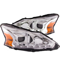 Thumbnail for ANZO 2013-2014 Nissan Altima Projector Headlights w/ Plank Style Design Chrome