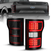 Thumbnail for ANZO 18-19 Ford F-150 LED Taillight Black Housing Clear Lens Red Light Bar W/Sequential