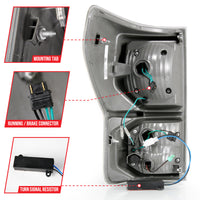 Thumbnail for ANZO 2007-2013 Toyota Tundra LED Taillights Plank Style Black w/Clear Lens