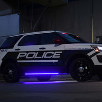 Thumbnail for Putco 11-19 Ford Explorer Interceptor Blade Rocker Kits Sideliners - Blue & White w/ White Override