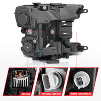 Thumbnail for Anzo 18-20 Ford F-150 Full Led Projector Light Bar Style Headlights - Chrome Amber