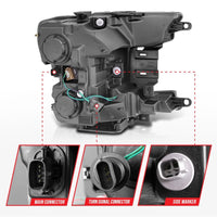 Thumbnail for ANZO 2018-2020 Ford F-150 Projector Headlight w/Plank Style Switchback Chrome Housing