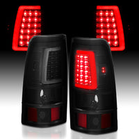 Thumbnail for ANZO 2003-2006 Chevy Silverado 1500 LED Taillights Plank Style Black w/Smoke Lens