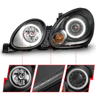 Thumbnail for ANZO 1998-2005 Lexus Gs300 Projector Headlights w/ Halo Black