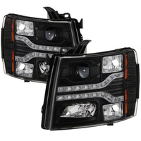 Thumbnail for Spyder Chevy Silverado 1500 07-13 V2 Projector Headlights - LED DRL - Black PRO-YD-CS07V2-DRL-BK