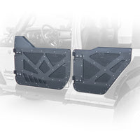 Thumbnail for DV8 18-22 Jeep 4 Door JL/JT Aluminum Half Doors with Perforated Mesh Front